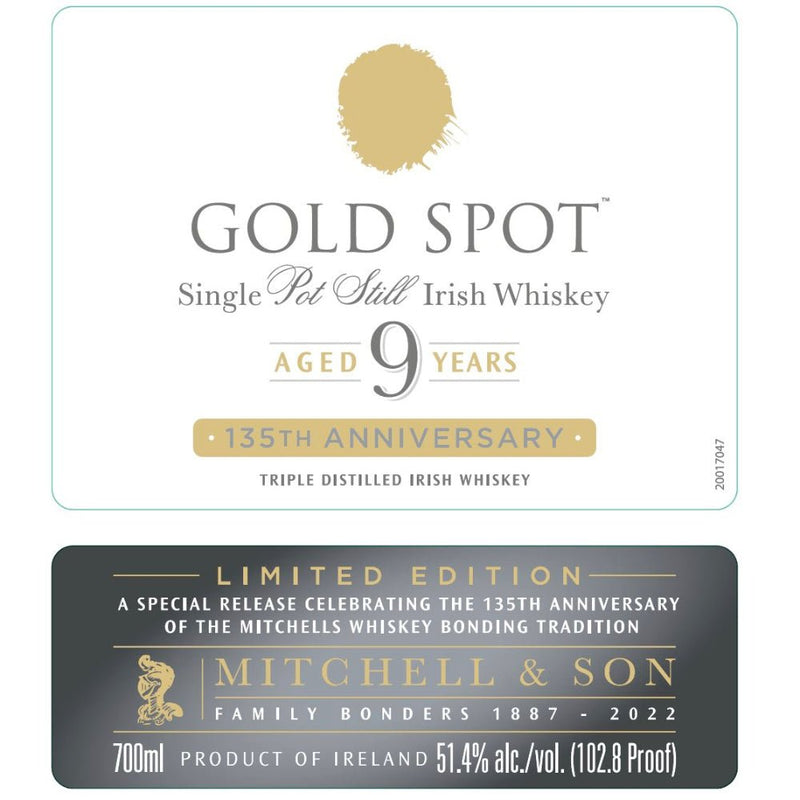 Load image into Gallery viewer, Gold Spot 9 Year Old 135th Anniversary Edition - Main Street Liquor
