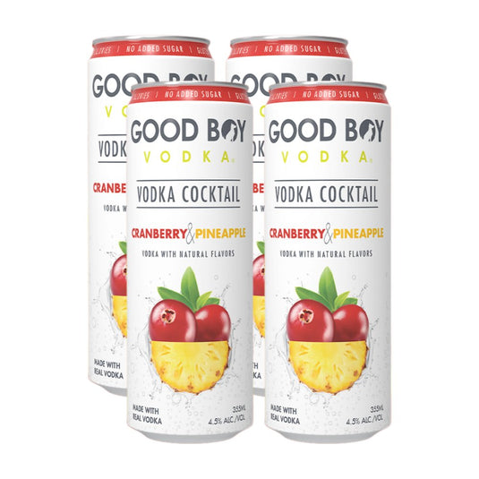 Good Boy Seltzer - Cranberry & Pineapple 4pk – Bourbon Hunt USA