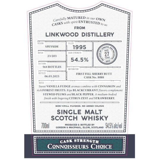 Gordon & MacPhail Linkwood Distillery 27 Year Old Connoisseurs Choice - Main Street Liquor