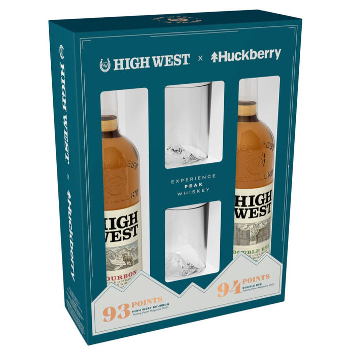 High West X Huckberry Holiday Gift Set With 2 Mt. Rainier Whiskey Peaks Glasses - Main Street Liquor
