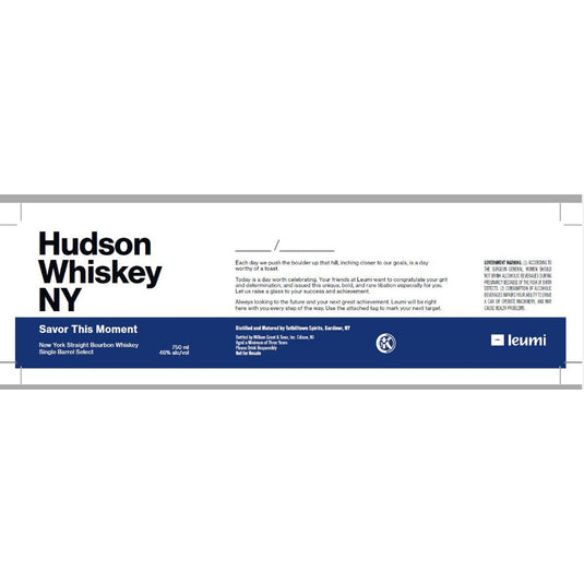 Hudson Savor This Moment Single Barrel Select New York Straight Bourbon - Main Street Liquor