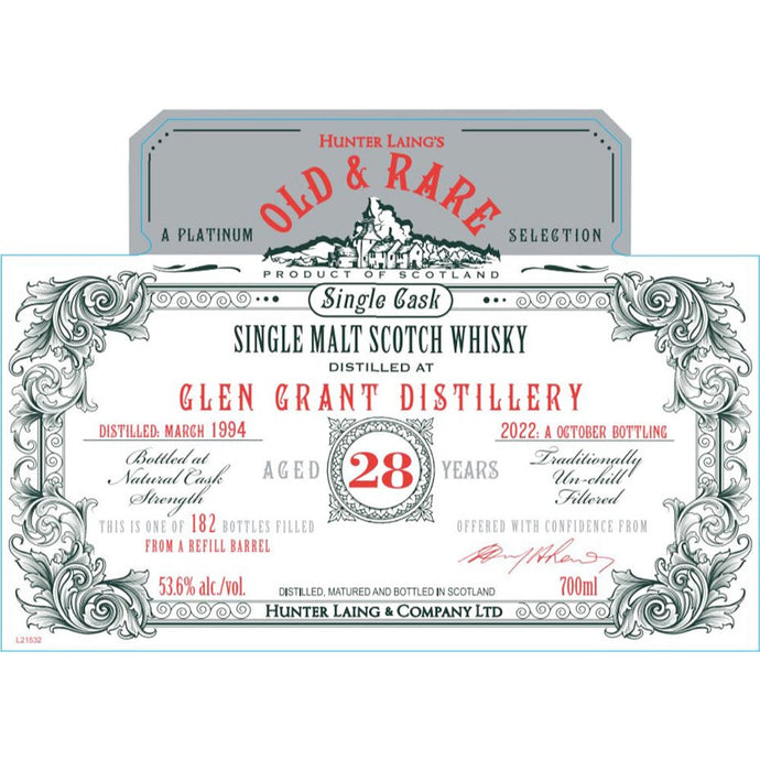 Hunter Laing’s Old & Rare 28 Year Old Glen Grant - Main Street Liquor