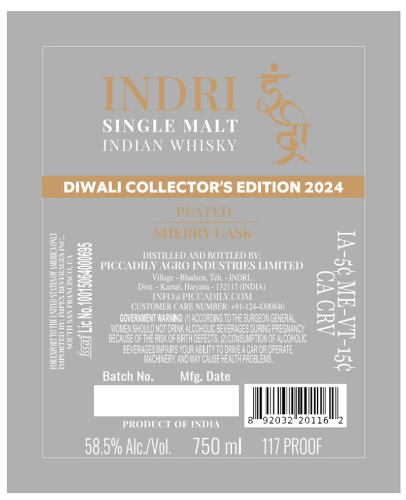 Load image into Gallery viewer, Indri Diwali Collector's Edition 2024 Indian Whisky - Main Street Liquor
