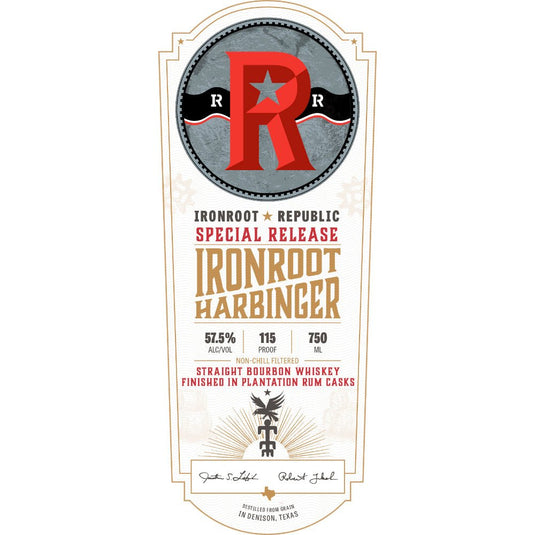 Ironroot Harbinger Bourbon Finished in Plantation Rum Casks - Main Street Liquor