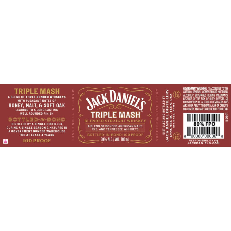 Load image into Gallery viewer, Jack Daniel’s Triple Mash Bottled in Bond Whiskey - Main Street Liquor

