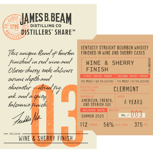 James B. Beam Distillers’ Share 03 Wine & Sherry Finish Straight Bourbon - Main Street Liquor