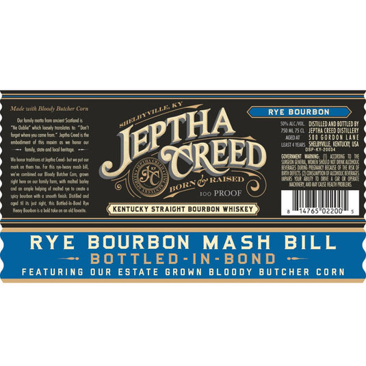 Jeptha Creed Bottled In Bond Straight Bourbon - Main Street Liquor