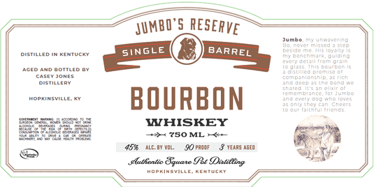 Jumbo’s Reserve Single Barrel Bourbon Whiskey 3 Years Aged - Main Street Liquor