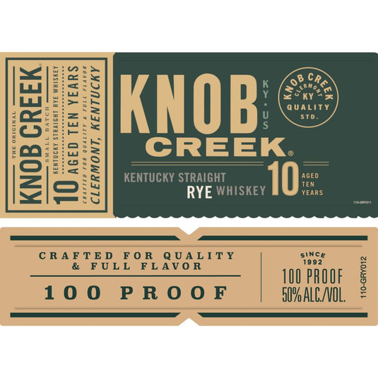 Knob Creek 10 Year Old Kentucky Straight Rye - Main Street Liquor