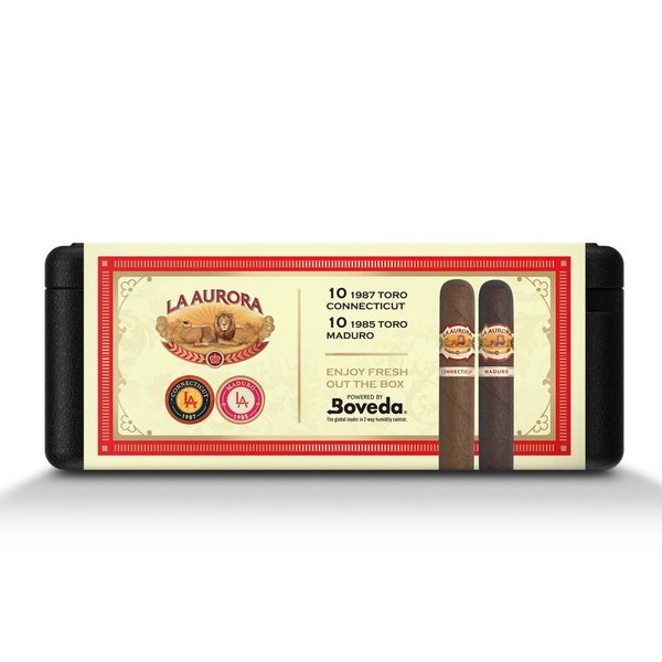 Load image into Gallery viewer, La Aurora 20 Premium Cigars Set &amp; Cutter + Personal Humidor by CigarBros - Main Street Liquor
