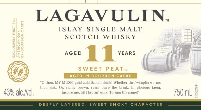 Lagavulin 11 Year Old Sweet Peat Islay Single Malt Scotch Whisky 750ml