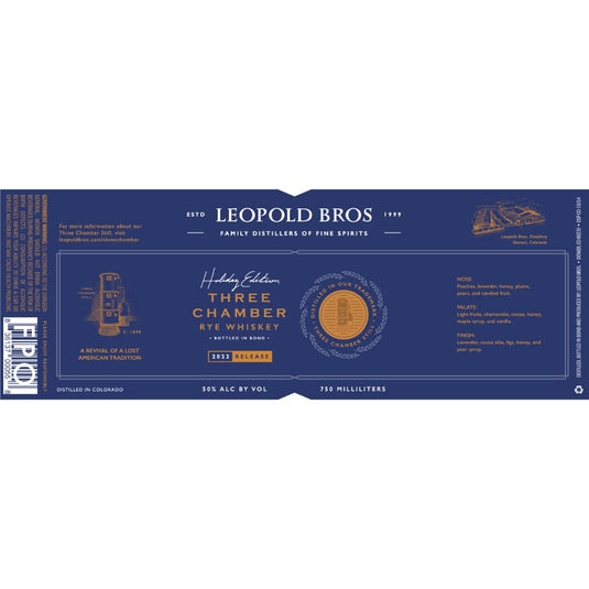 Leopold Bros Three Chamber Rye Holiday Edition 2022 Release - Main Street Liquor
