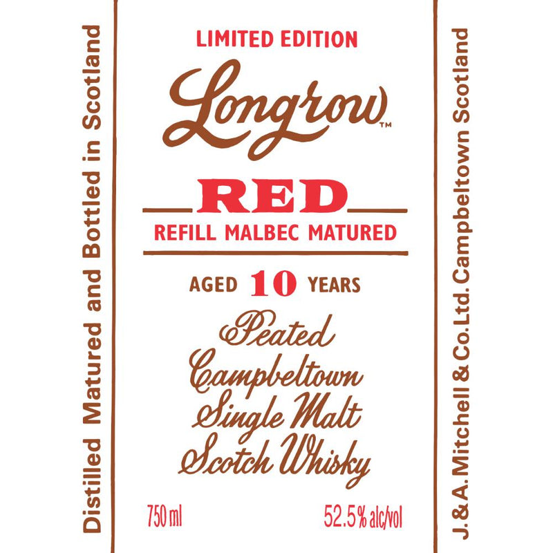 Load image into Gallery viewer, Longrow Red 10 Year Old Refill Malbec Matured - Main Street Liquor
