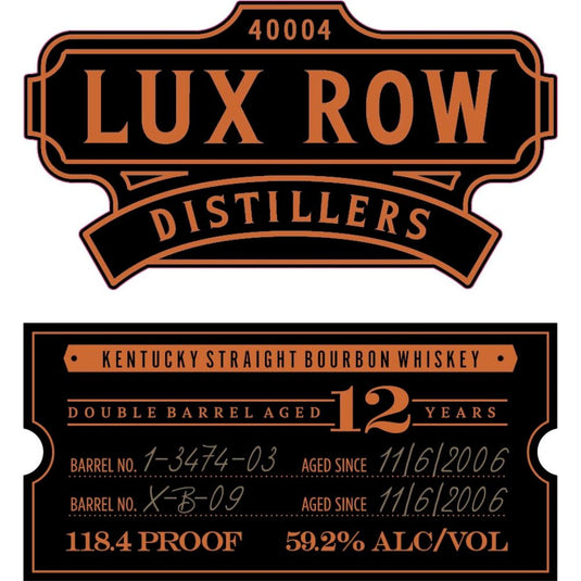 Lux Row Distillers 12 Year Old Double Barreled Bourbon - Main Street Liquor