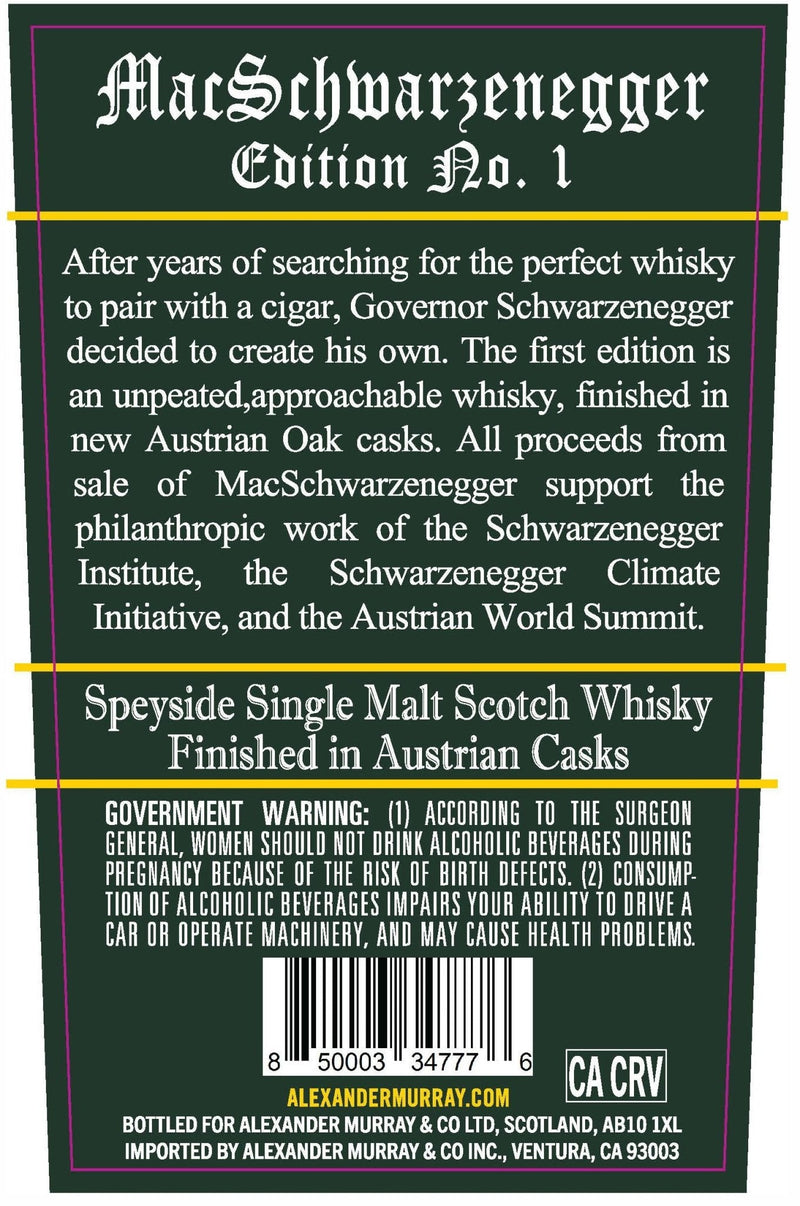 Load image into Gallery viewer, MacSchwarzenegger Single Malt Edition No. 1 Finished In Australian Oak Cask - Main Street Liquor
