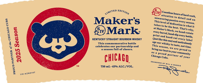 Maker's Mark Chicago Cubs 2025 Limited Edition Kentucky Straight Bourbon Whiskey - Main Street Liquor