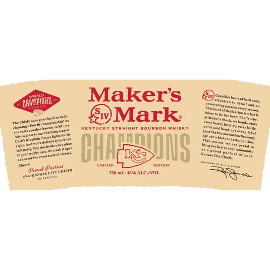 Maker’s Mark Kansas City Chiefs Champions Edition Bourbon - Main Street Liquor