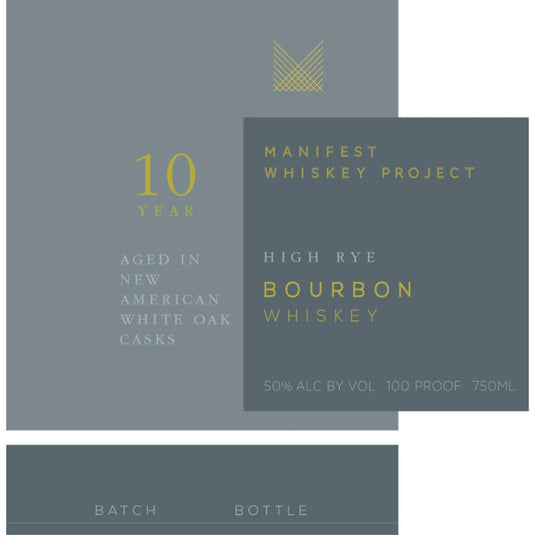 Manifest Whiskey Project 10 Year Old High Rye Bourbon - Main Street Liquor