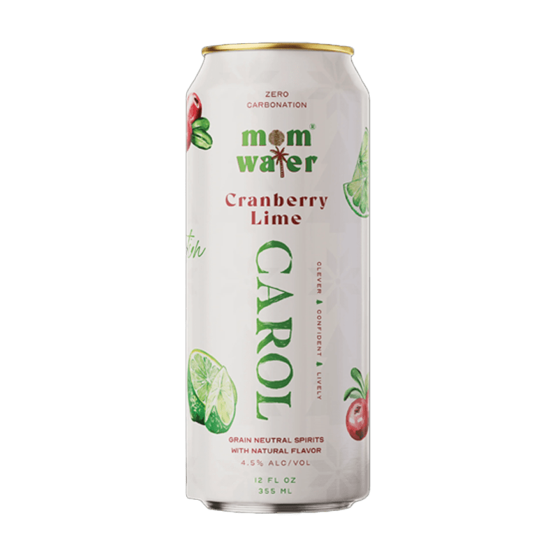 Load image into Gallery viewer, Mom Water Carol - Cranberry Lime Cocktail 12.oz 4 Pack - Main Street Liquor
