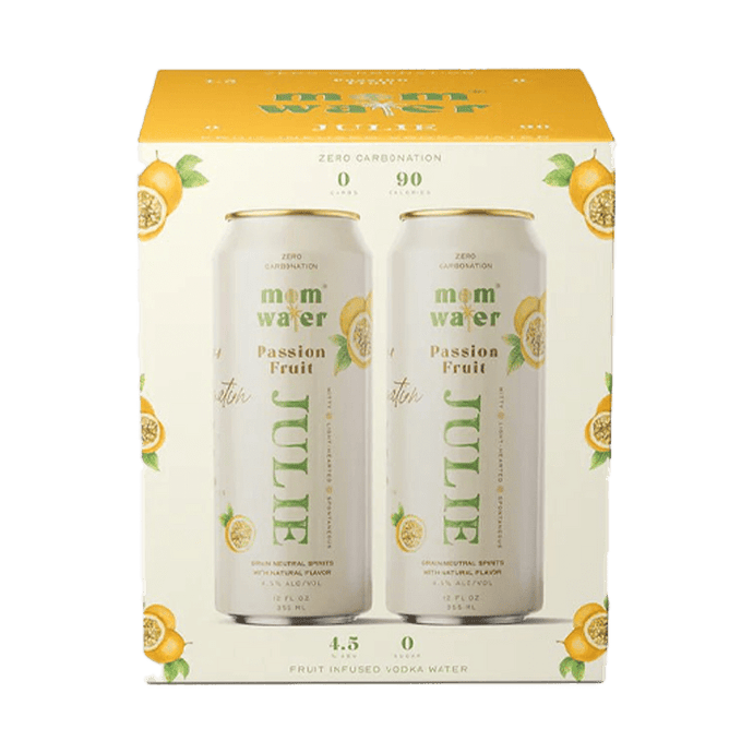 Mom Water Julie - Passion Fruit Cocktail 12.oz 4 Pack - Main Street Liquor