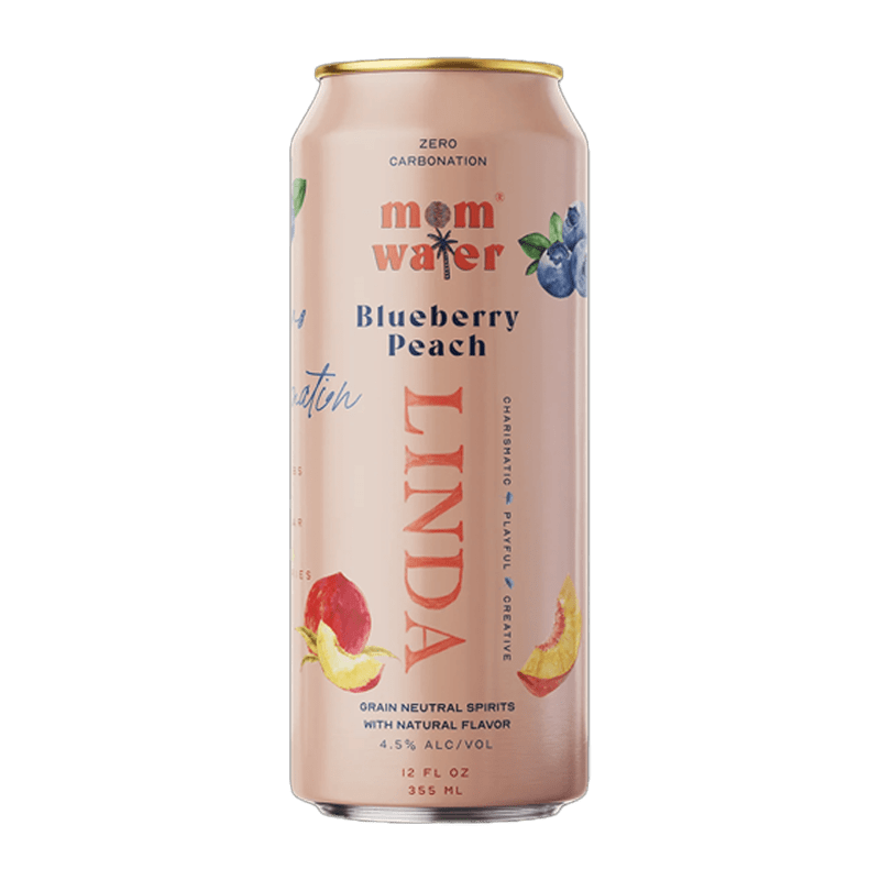 Load image into Gallery viewer, Mom Water Linda - Blueberry Peach Cocktail 12.oz 4 Pack - Main Street Liquor
