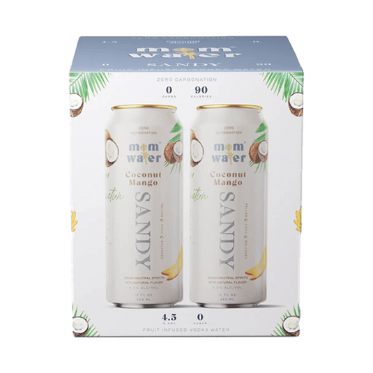 Mom Water Sandy - Coconut Mango Cocktail 12.oz 4 Pack - Main Street Liquor