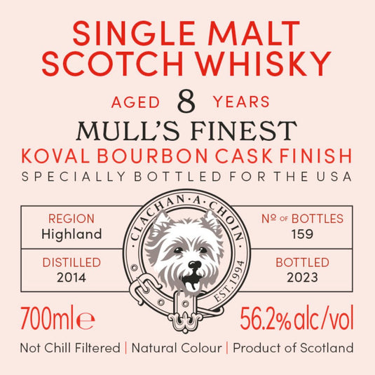 Murray McDavid Mystery Malt Mull’s Finest 8 Year Koval Bourbon Cask Finish - Main Street Liquor
