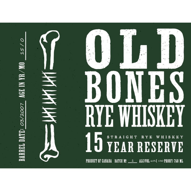 Load image into Gallery viewer, Old Bones 15 Year Reserve Rye Whiskey - Main Street Liquor
