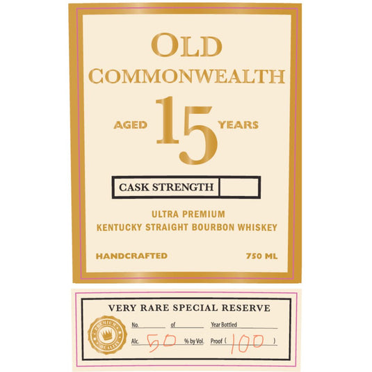 Old Commonwealth 15 Year Old Kentucky Straight Bourbon - Main Street Liquor