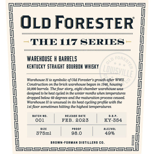 Old Forester 117 Series Warehouse H Kentucky Straight Bourbon - Main Street Liquor