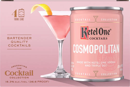 Ketel One Cosmopolitan Cocktail Cans 4 x 100mL - Main Street Liquor