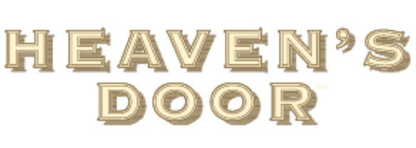 Load image into Gallery viewer, The image displays &quot;HEAVENS DOOR&quot; in large, bold, beige, shadowed letters on a white background, capturing the unique character of Heaven&#39;s Door Whiskey&#39;s Single Barrel Select Kentucky Straight Bourbon Whiskey Cask Strength.
