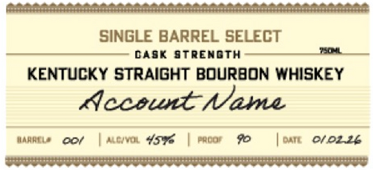A beige label reads: Heaven's Door Whiskey, Single Barrel Select Kentucky Straight Bourbon Whiskey, Cask Strength. Details: Barrel 001, 45% Alc/Vol (90 Proof), Date 01/02/16. 