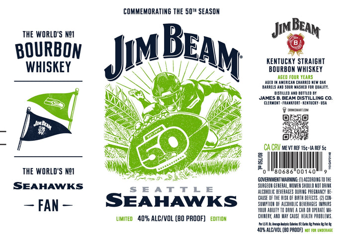 Jim Beam Seattle Seahawks 50th Season Limited Edition Bourbon - Main Street Liquor