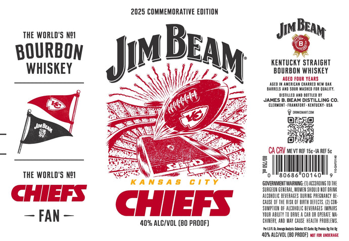 Jim Beam Kansas City Chiefs 2025 Commemorative Edition Bourbon - Main Street Liquor