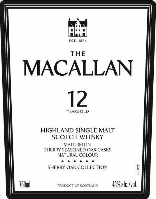 The Macallan 12 Year Old Sherry Oak – 750ml - Main Street Liquor