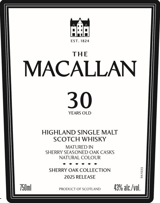 The Macallan 30 Year Old Sherry Oak Highland Single Malt Scotch Whisky 2025 Release - Main Street Liquor