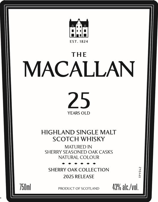 The Macallan 25 Year Old Sherry Oak Highland Single Malt Scotch Whisky 2025 Release - Main Street Liquor