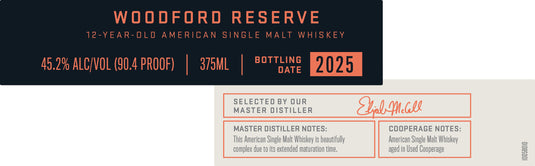 Woodford Reserve 12-Year-Old American Single Malt Whiskey 375mL