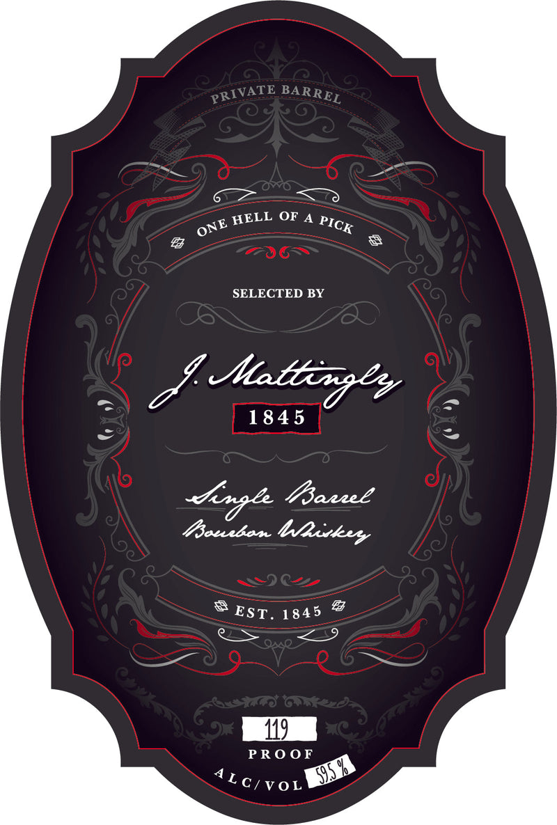 Load image into Gallery viewer, J. Mattingly 1845 Single Barrel Bourbon Whiskey Private Barrel #1299
