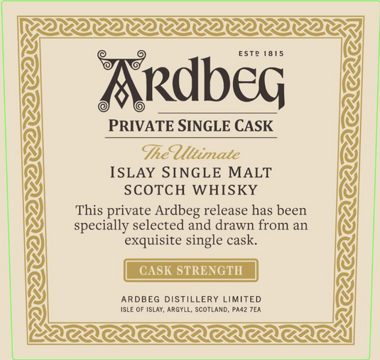 Ardbeg Private Single Cask Islay Scotch Whisky Cask Strength