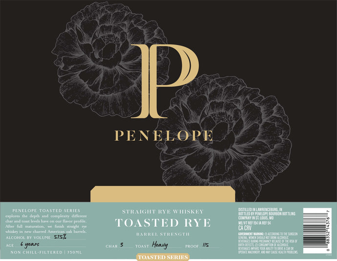 Penelope Toasted Rye 6 Year Straight Rye Whiskey Barrel Strength