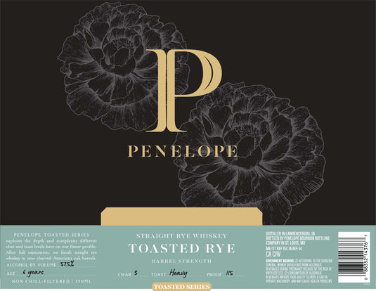 Penelope Toasted Rye 6 Year Straight Rye Whiskey Barrel Strength