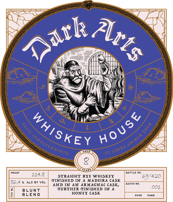 Dark Arts Whiskey House 8 Year Blunt Blend Rye Finished in Madeira, Armagnac & Honey Casks