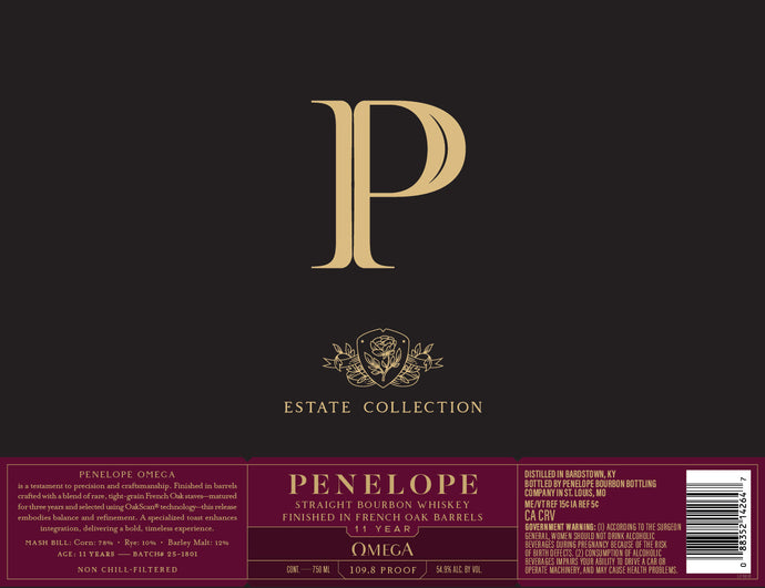 Penelope Omega 11 Year Straight Bourbon Finished in French Oak