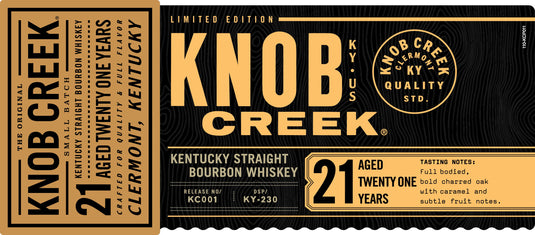 Knob Creek 21 Year Limited Edition Kentucky Straight Bourbon Whiskey 100 Proof