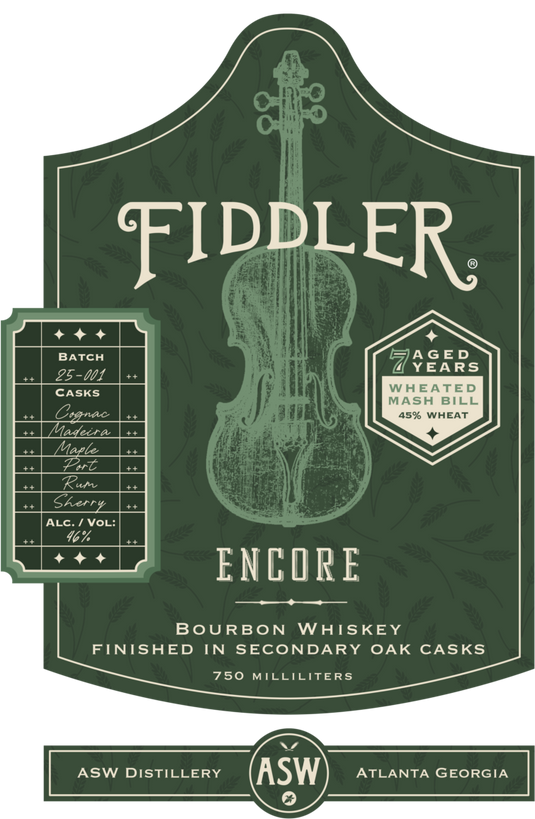 Fiddler Encore Wheated Bourbon Whiskey Finished in Secondary Oak Casks
