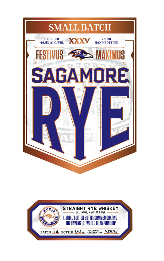 Sagamore Spirit Rye Whiskey Baltimore Ravens 