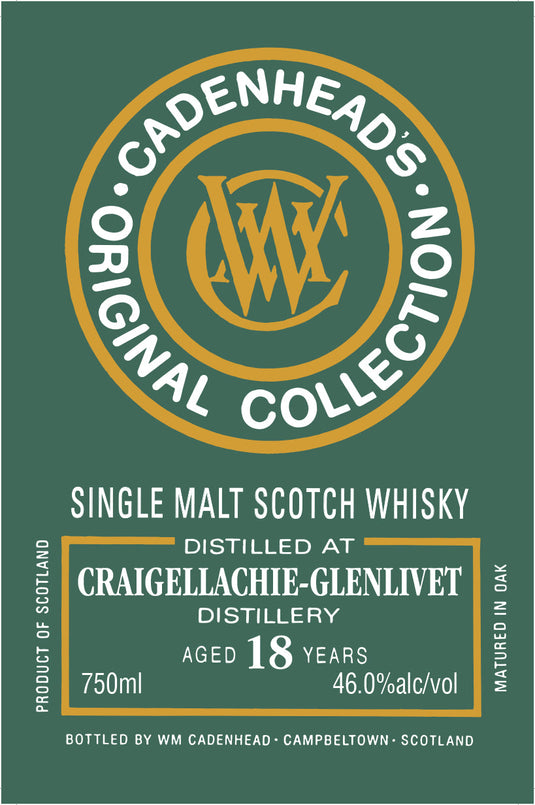 Cadenhead's Original Collection Craigellachie-Glenlivet 18 Year Old Single Malt Scotch Whisky