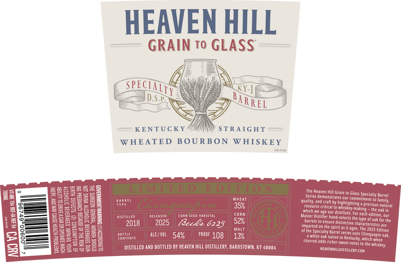 Load image into Gallery viewer, Heaven Hill Grain to Glass Wheated Bourbon Whiskey Chinquapin Oak - Main Street Liquor
